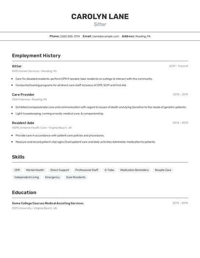 Resume example 2