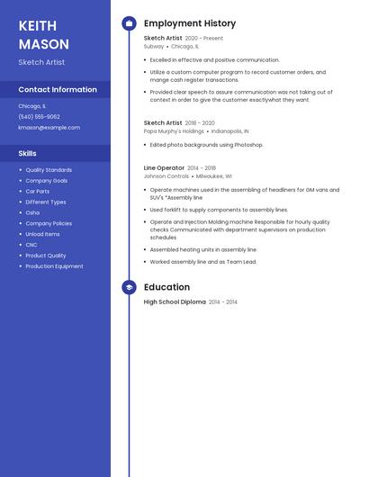 Sketch Artist Resume