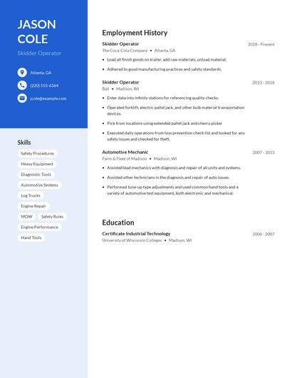 Skidder Operator Resume