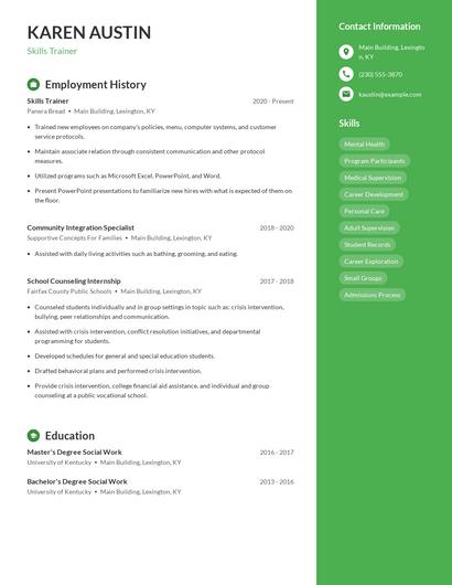 Resume example 4