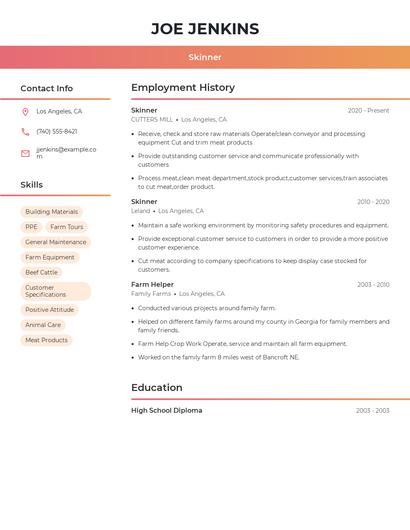 Skinner Resume