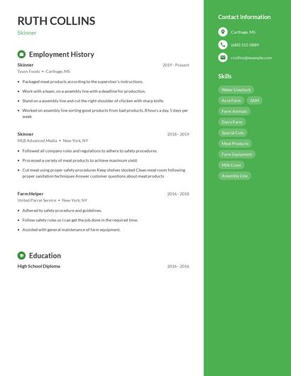 Skinner Resume