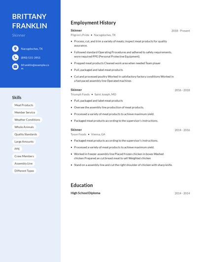 Skinner Resume
