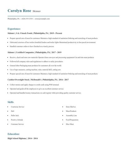 Skinner Resume