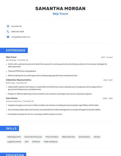 Skip Tracer Resume