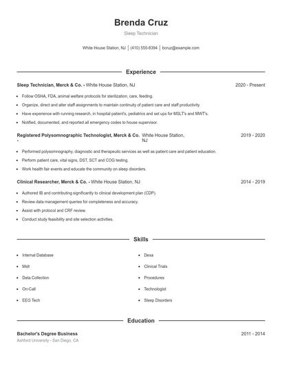 Resume example 1