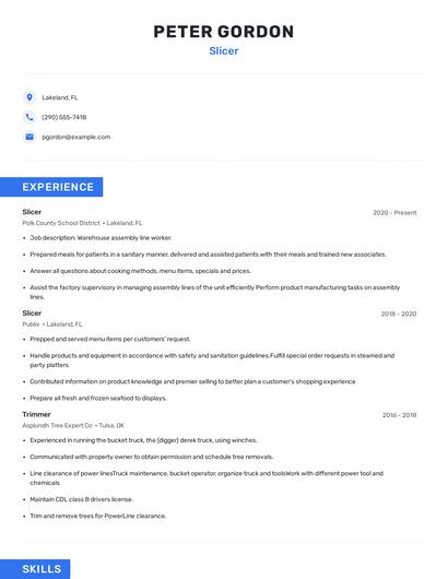Slicer Resume