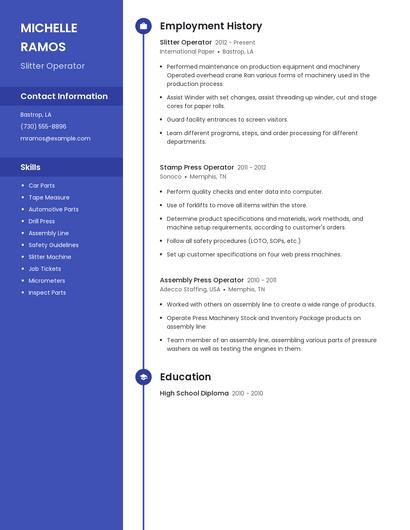 Slitter Operator Resume