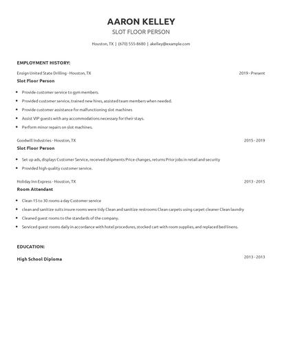 Slot Floor Person Resume