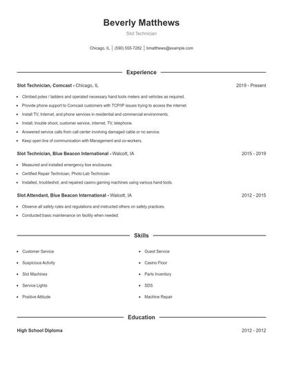 Resume example 1