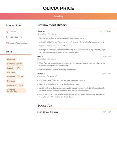 Smelter Resume