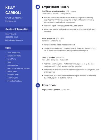 Snuff Container Inspector Resume