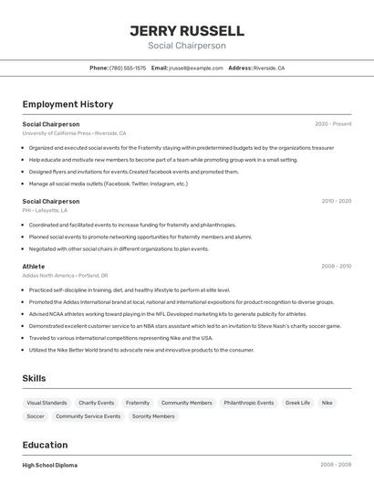 Resume example 2