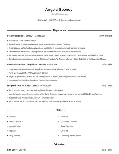 Resume example 1