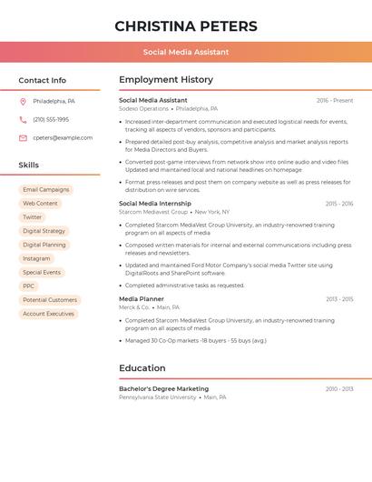 Resume example 3
