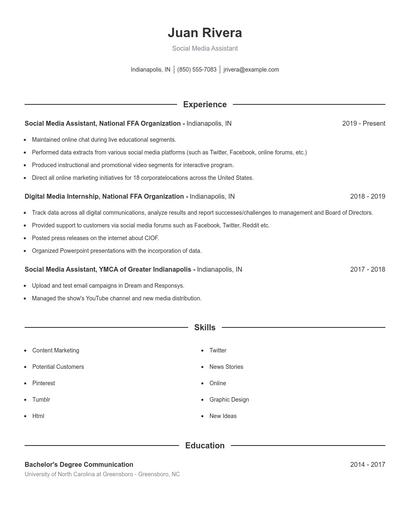 Resume example 1