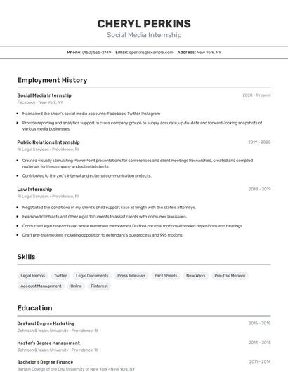 Resume example 2
