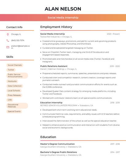 Resume example 3