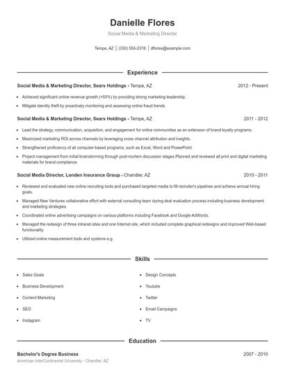 Resume example 1