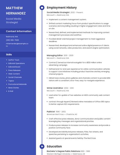 Social Media Strategist Resume