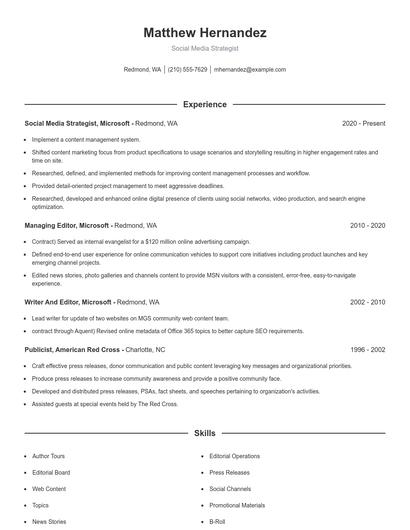 Resume example 1