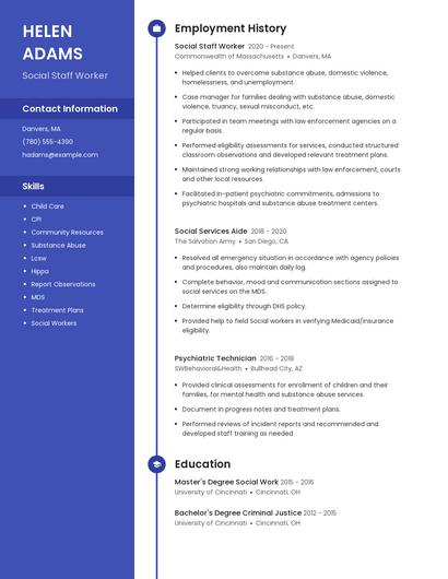 Social Staff Worker Resume
