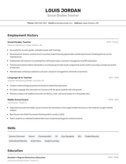 Resume example 2
