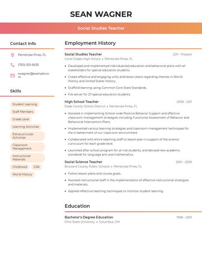 Resume example 3