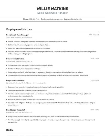 Resume example 2