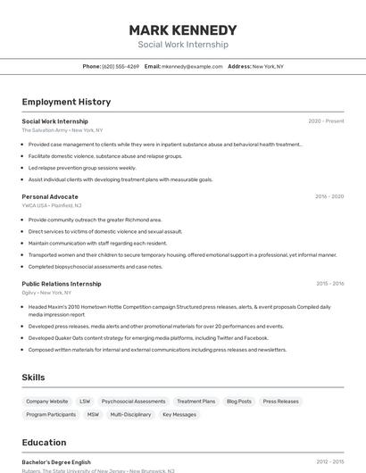 Resume example 2