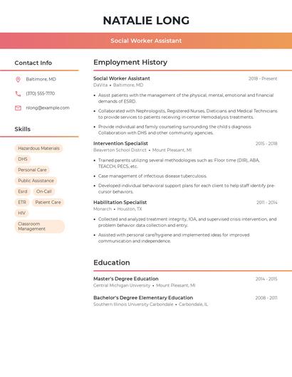 Resume example 3