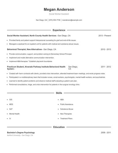 Resume example 1