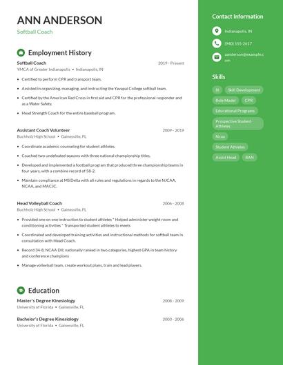 Resume example 5