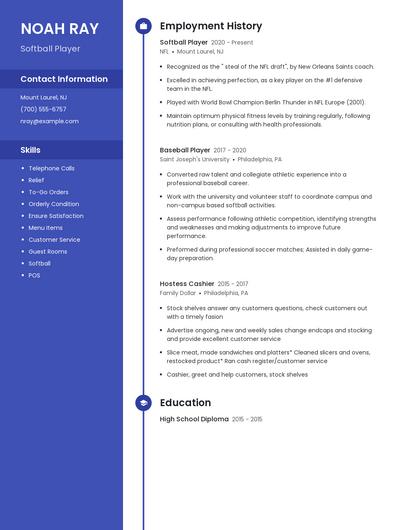 Softball Player Resume