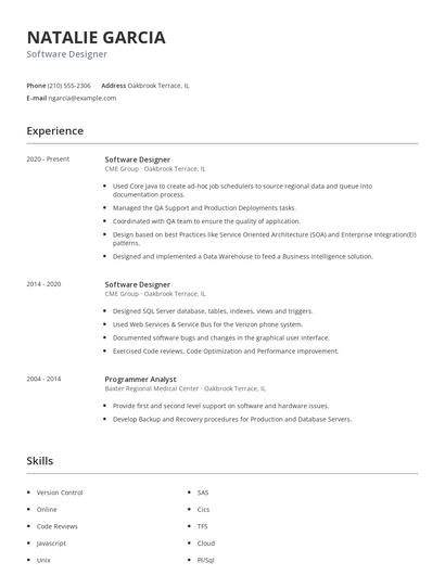 Software Designer Resume