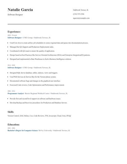 Software Designer Resume