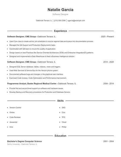 Software Designer Resume