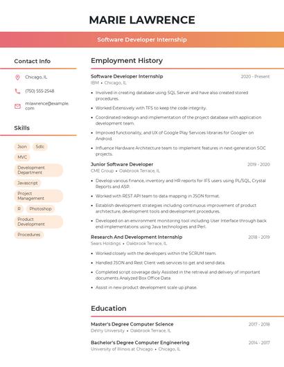 Resume example 3