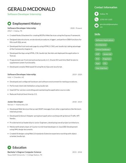 Resume example 5
