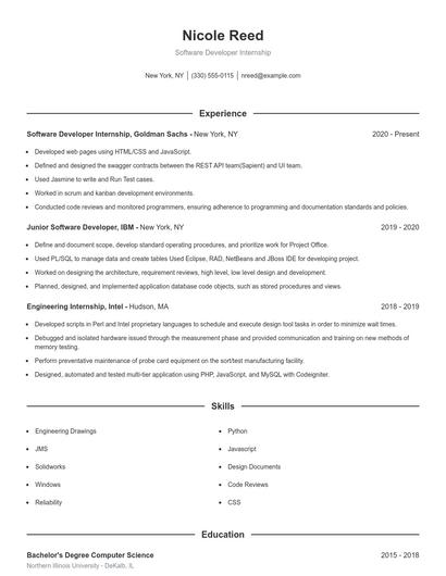 Resume example 1