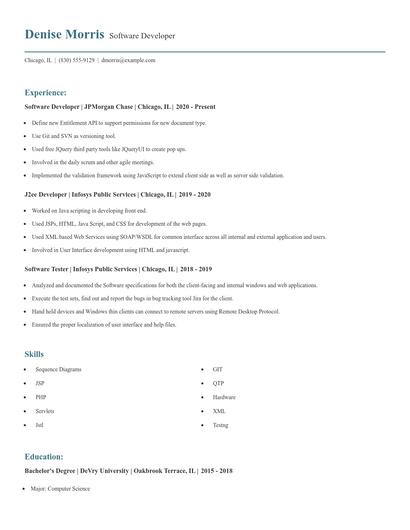 Software Developer Resume