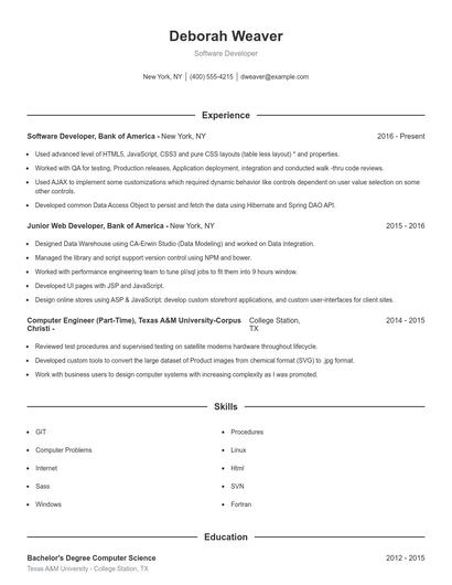 Resume example 1
