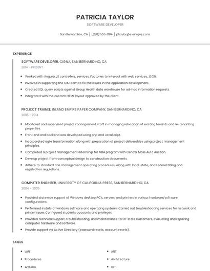 Software Developer Resume