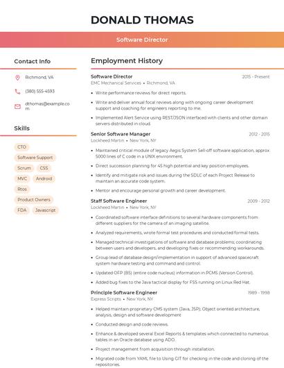 Software Director Resume