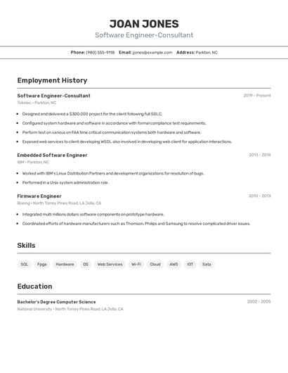 Resume example 2