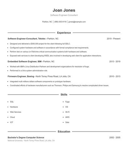Resume example 1