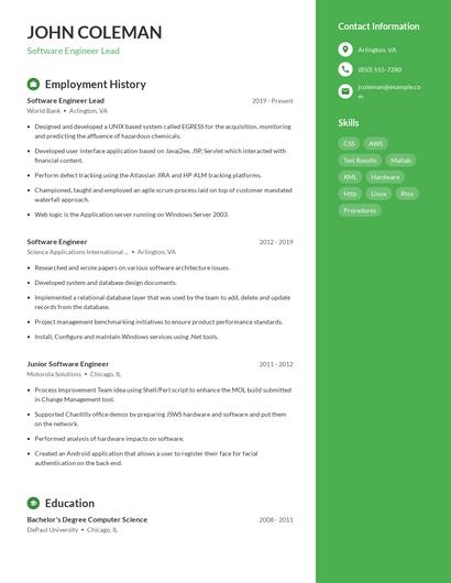 Resume example 5