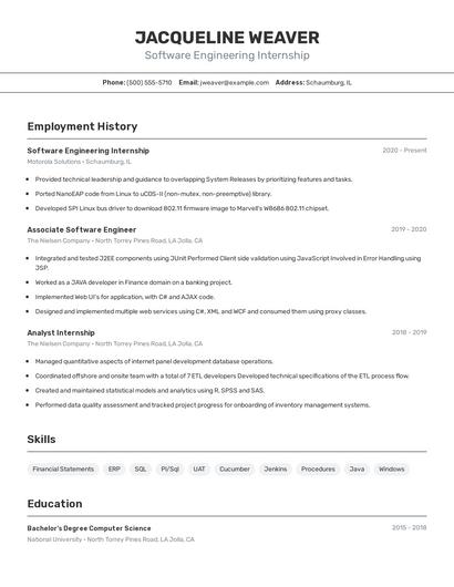 Resume example 2