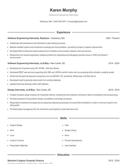 Resume example 1