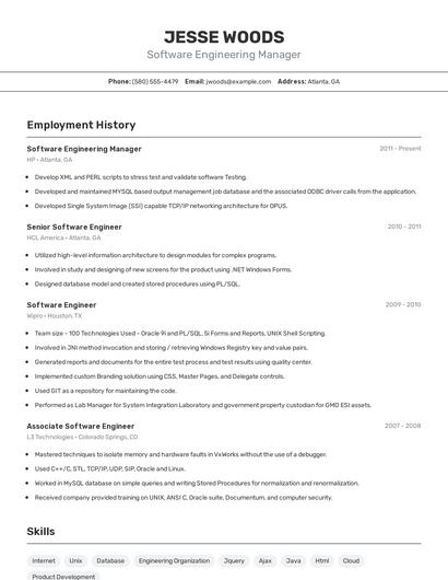 Resume example 2